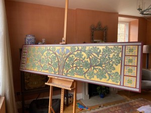 One of the restored gilding panels for installation at Highbury Hall